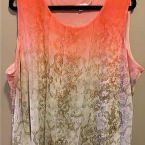 Calvin Klein Orange and Cream Ombre Tank Top
